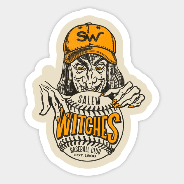 Defunct Salem Witches Baseball Team Sticker by Defunctland